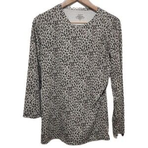 Climate FlightLeopard Print Blouse3/4 SleeveCute TopStretch Women's Medium